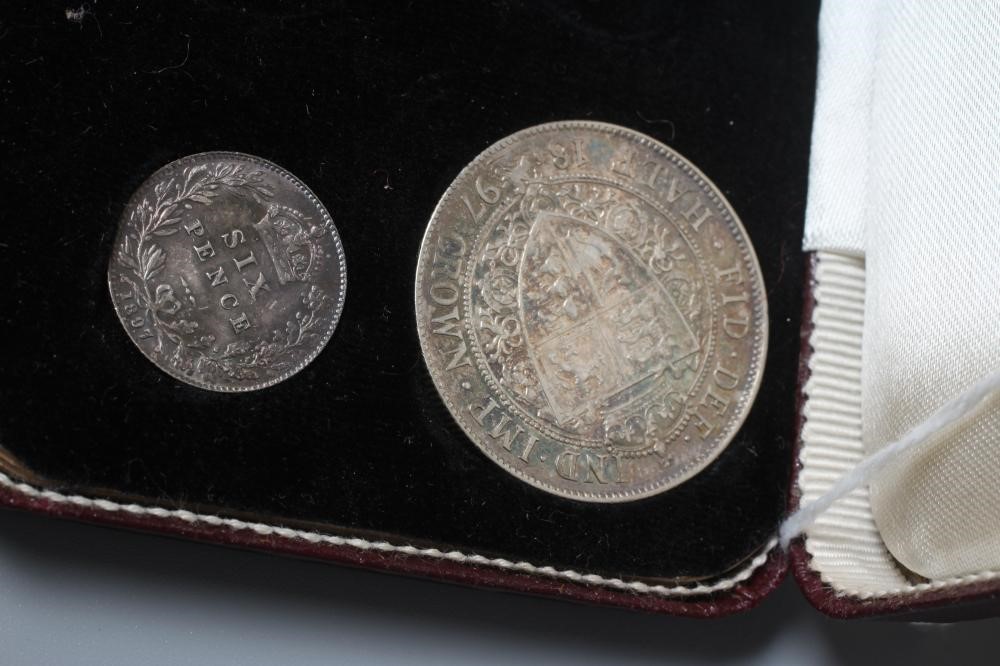 A VICTORIA SPECIMEN COIN SET, 1897, incomplete with 7 coins, boxed Image