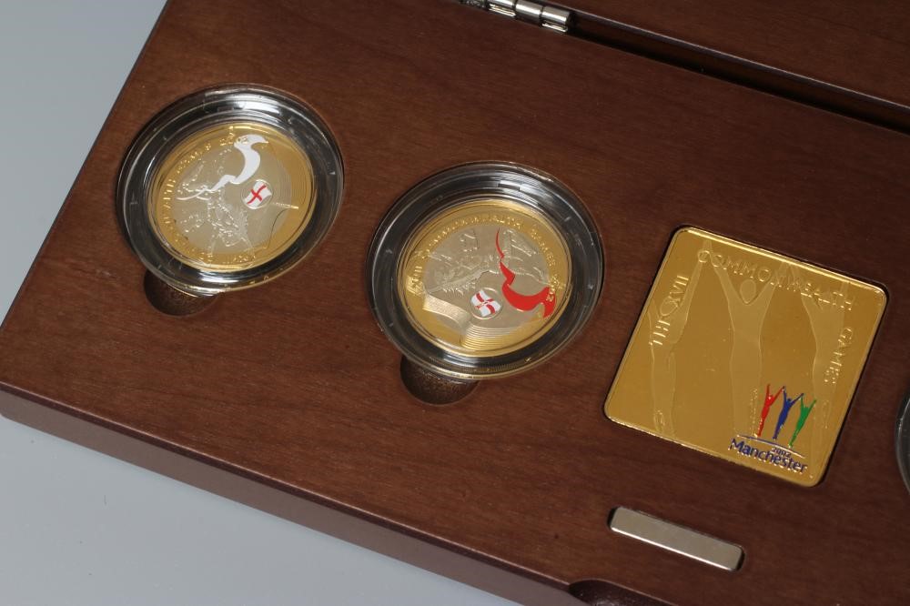A SILVER FOUR £2 COIN COMMONWEALTH GAMES PIEDFORT SET, 2002, boxed Image