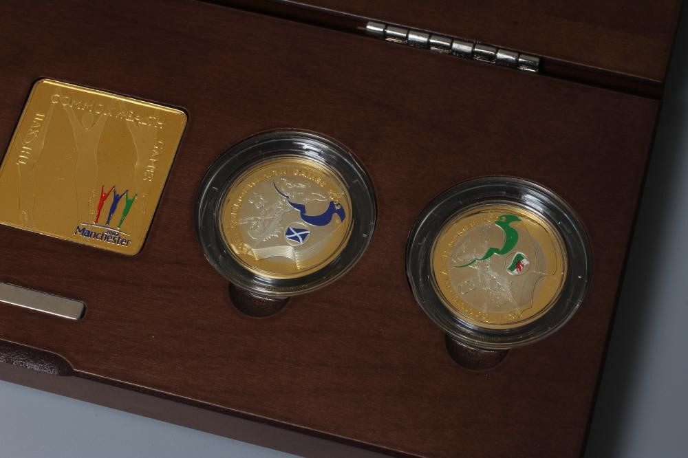A SILVER FOUR £2 COIN COMMONWEALTH GAMES PIEDFORT SET, 2002, boxed Image