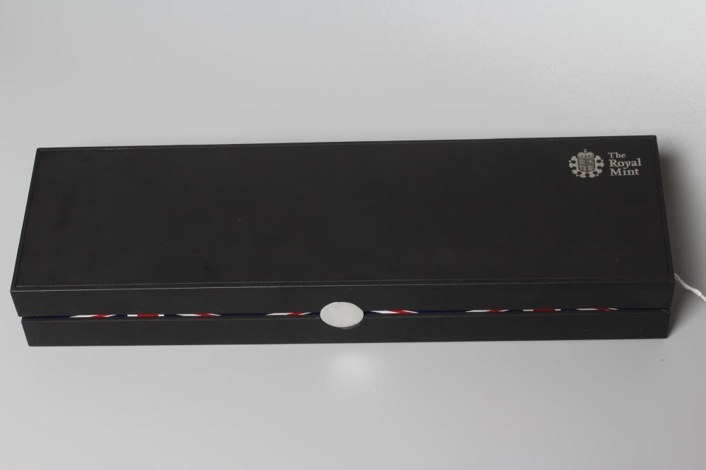 A SILVER FOUR £5 COIN "COUNTDOWN TO LONDON 2012" PIEDFORT SET, 2012, boxed Image