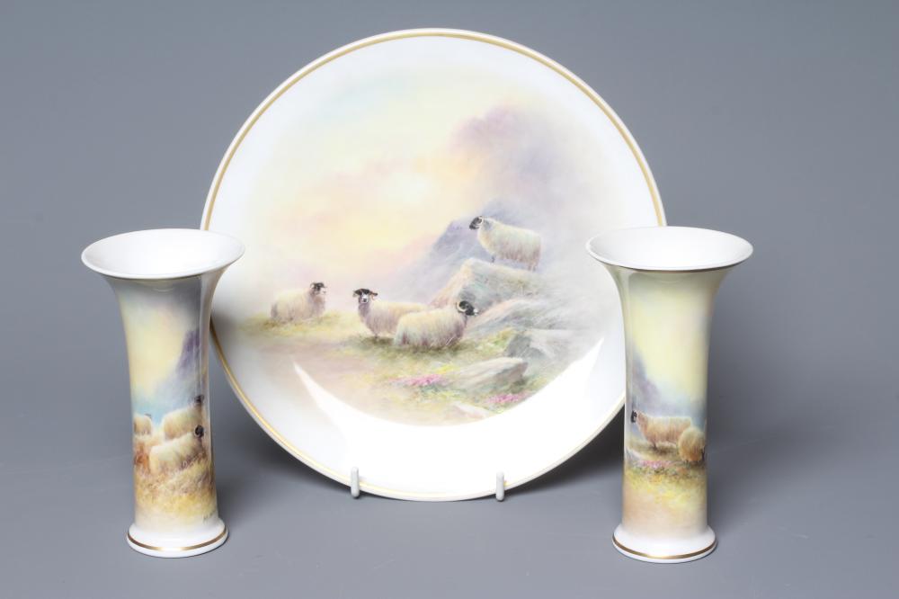 A MILWYN HOLLOWAY CHINA CABINET PLATE of plain circular form Image