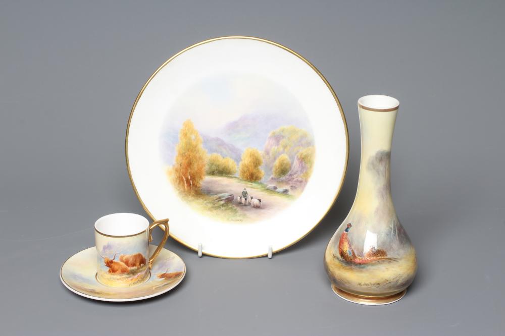 A MILWYN HOLLOWAY CHINA CABINET PLATE of plain circular form Image