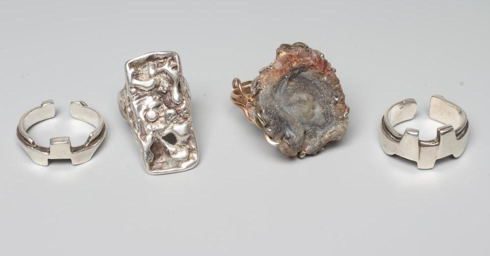 A SILVER BRUTALIST RING BY SHIRLEY FROST Image