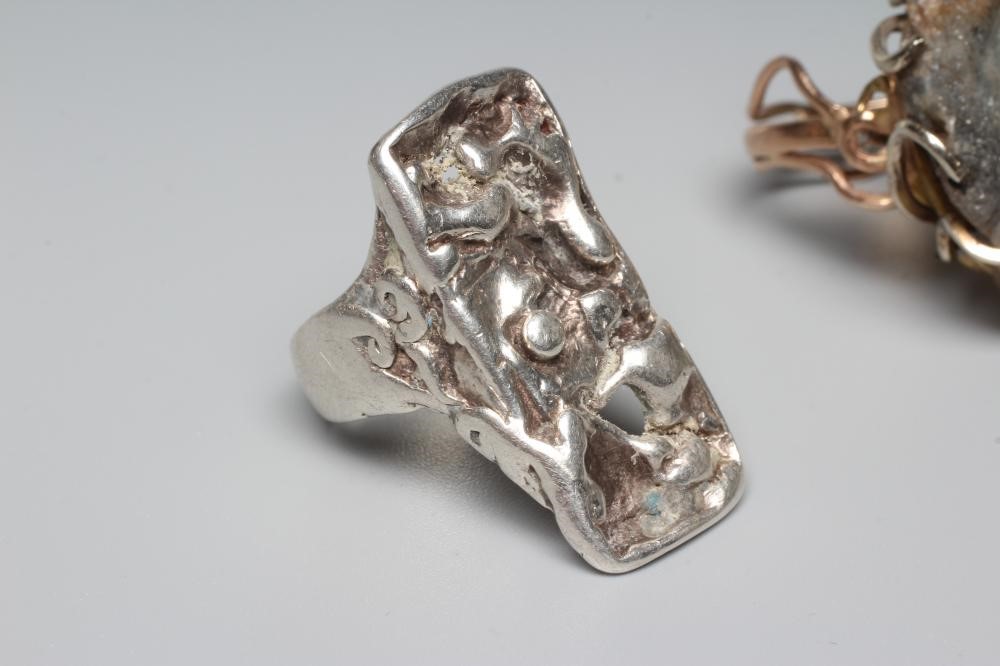 A SILVER BRUTALIST RING BY SHIRLEY FROST Image