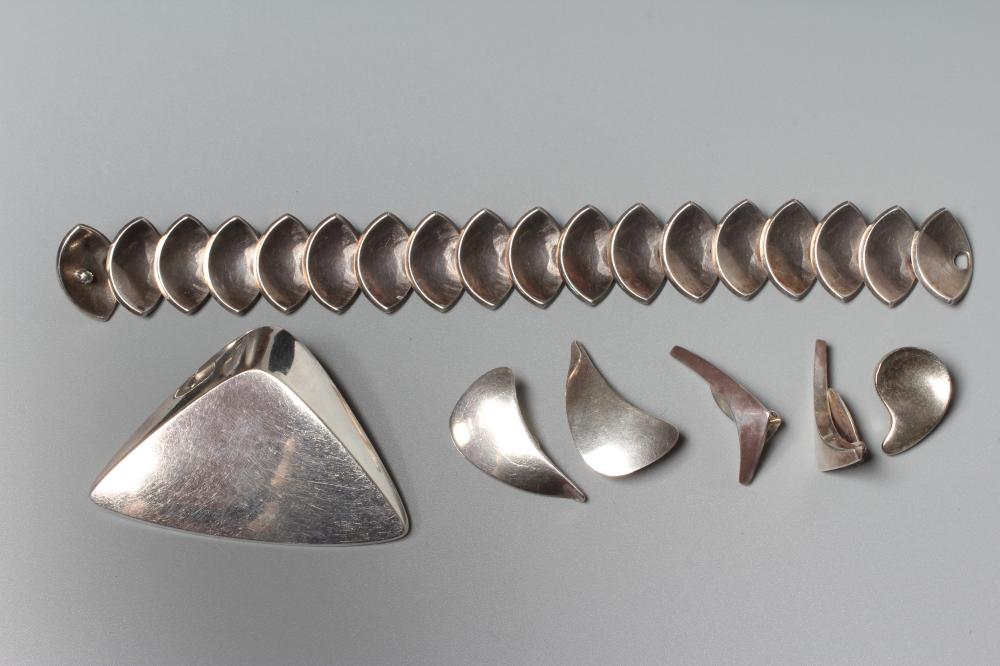 A COLLECTION OF DANISH SILVER JEWELLERY comprising a Guldvirke bracelet Image