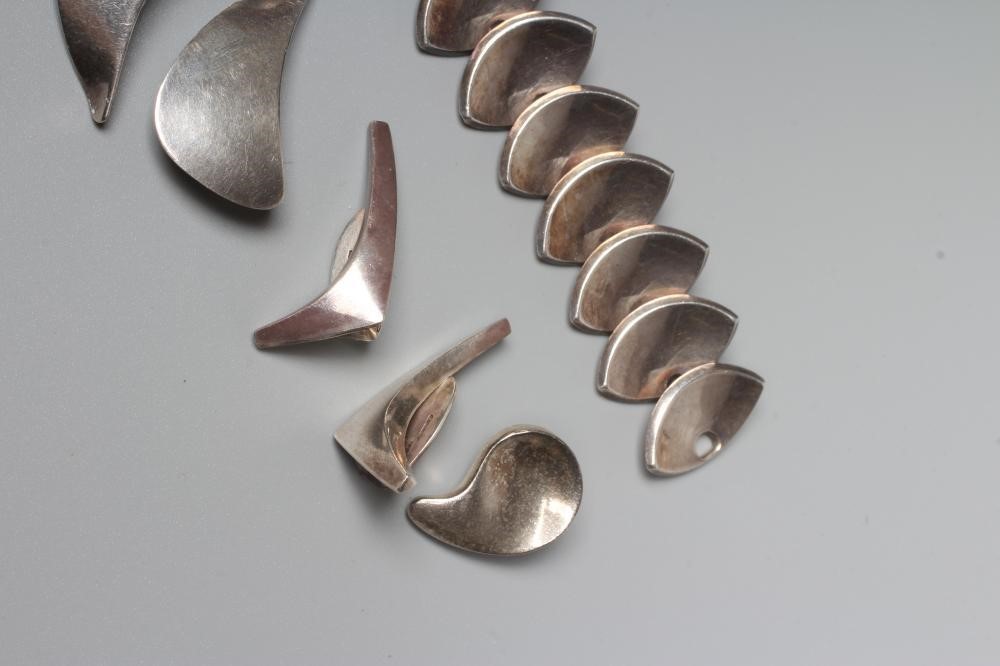 A COLLECTION OF DANISH SILVER JEWELLERY comprising a Guldvirke bracelet Image