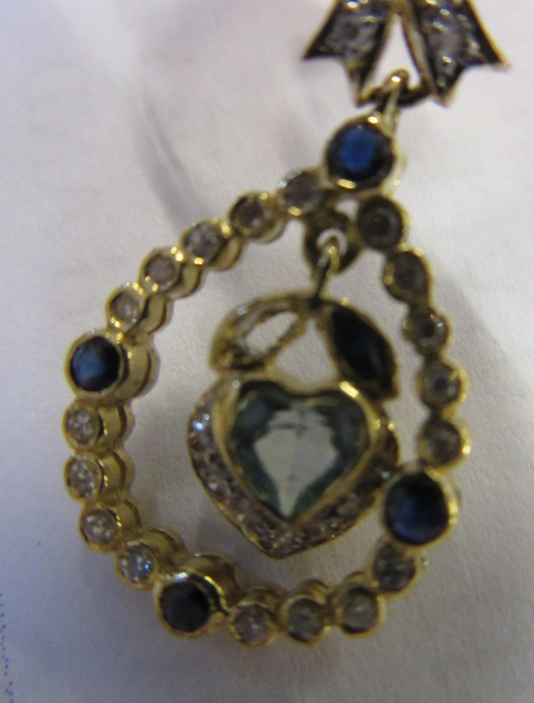 A PAIR OF EDWARDIAN STYLE DROP EAR STUDS Image