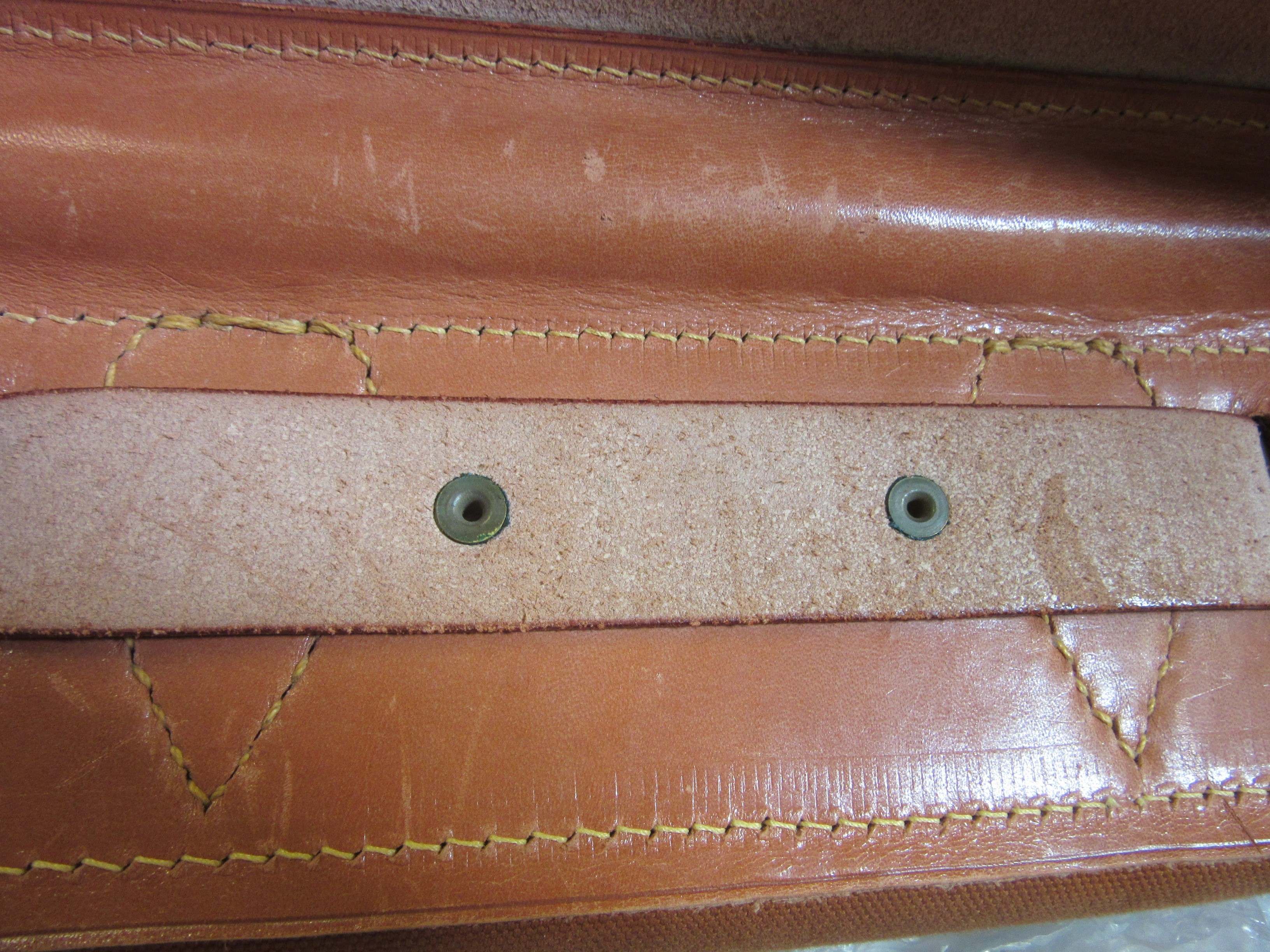 A VINTAGE LOUIS VUITTON STEAMER BAG "45" in monogram canvas and natural tan leather, embossed serial Image