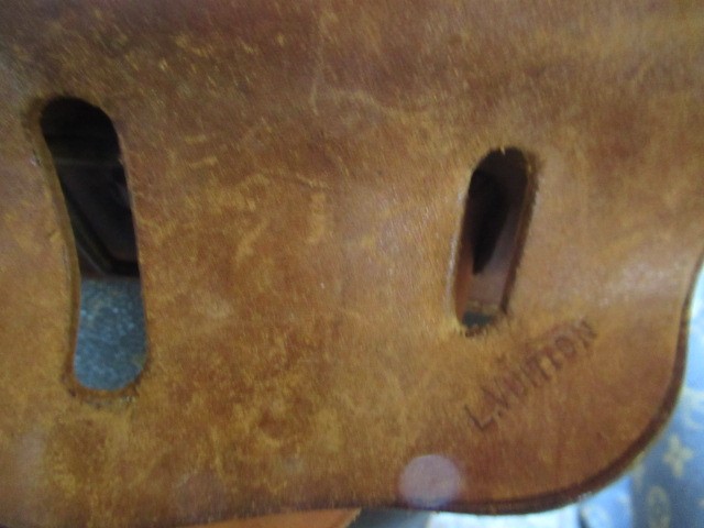 A VINTAGE LOUIS VUITTON STEAMER BAG "35" in monogram canvas and natural tan leather, embossed serial Image