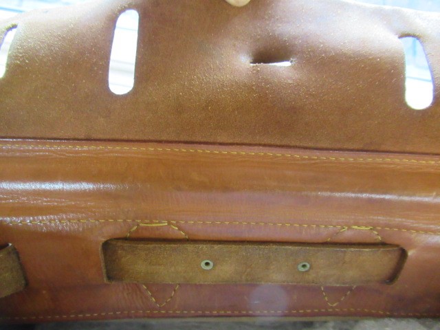 A VINTAGE LOUIS VUITTON STEAMER BAG "35" in monogram canvas and natural tan leather, embossed serial Image
