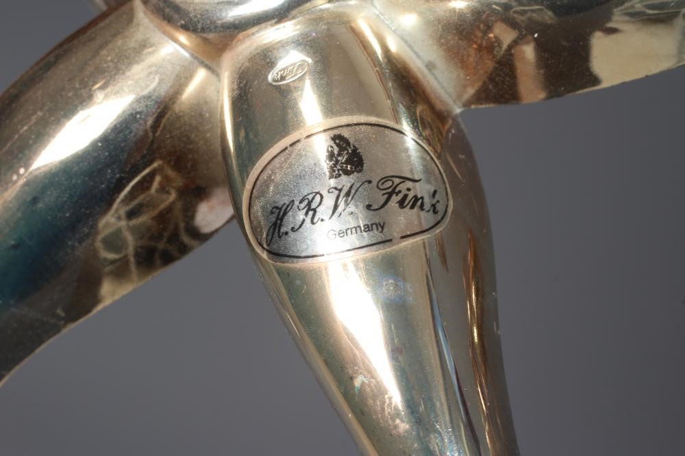 A PAIR OF FINK SILVER PLATE FIFTEEN LIGHT CANDELABRA, the shallow tea light holders on plain Image