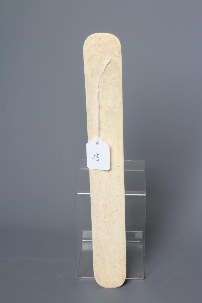 AN EARLY 19TH CENTURY BONE BUSK, the fascia incised and stained black with a brigand holding a loft Image