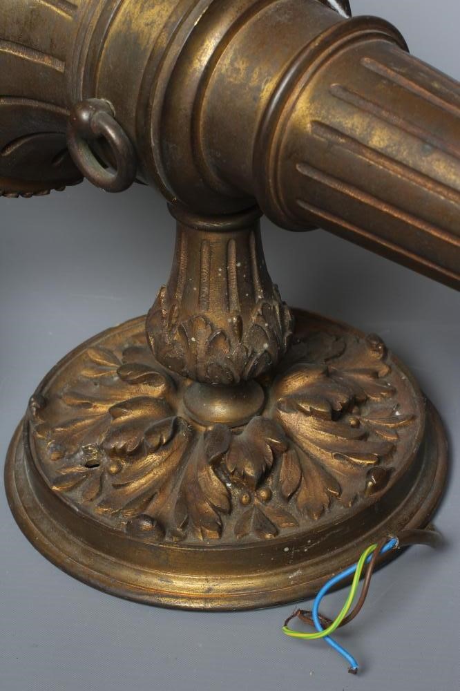 A PAIR OF GILT METAL TORCH WALL LIGHTS Image
