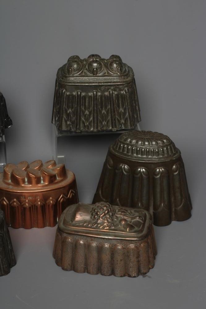THIRTEEN VICTORIAN COPPER AND TIN JELLY MOULDS Image