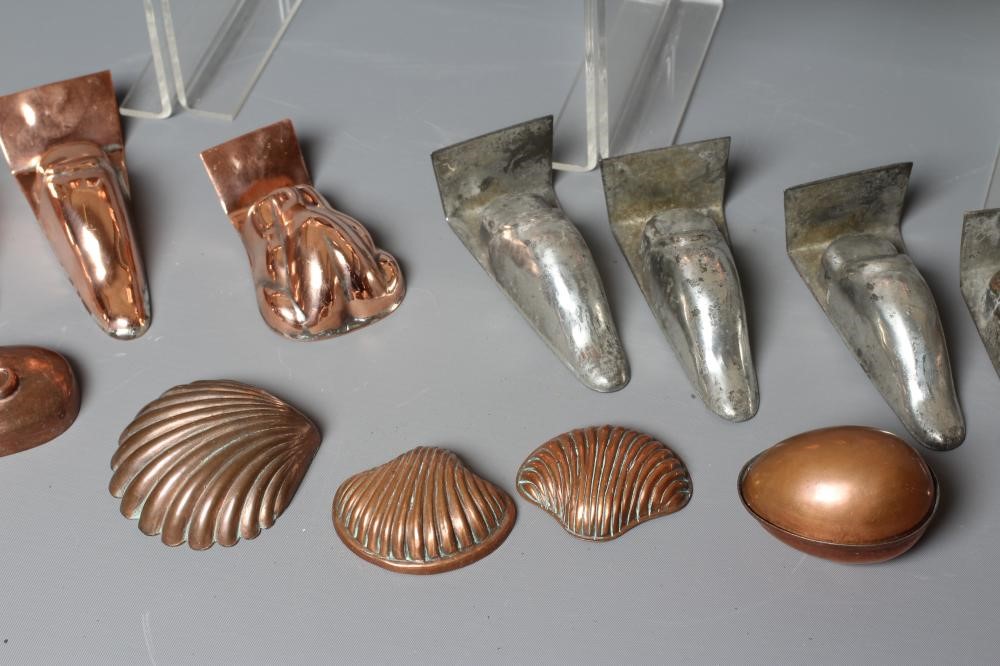 TWENTY MINIATURE VICTORIAN JELLY AND FOOD MOULDS, with shapes including angled and straight turrets, Image