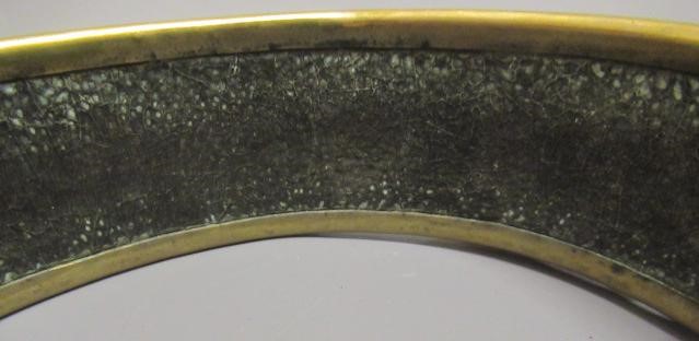 A LARGE 19TH CENTURY BRASS DOG COLLAR, un-named, plain circular with swivel loop and Victorian brass Image