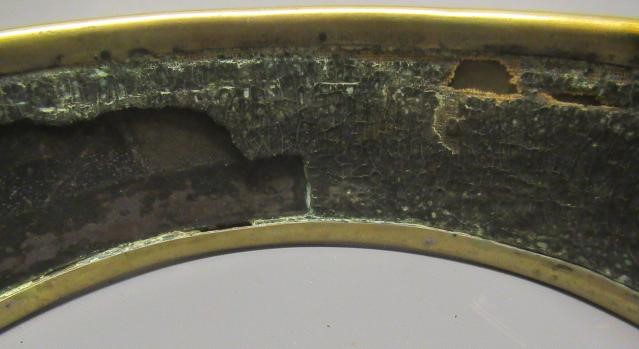 A LARGE 19TH CENTURY BRASS DOG COLLAR, un-named, plain circular with swivel loop and Victorian brass Image