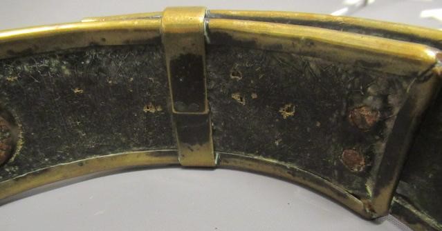A LARGE 19TH CENTURY BRASS DOG COLLAR, un-named, plain circular with swivel loop and Victorian brass Image
