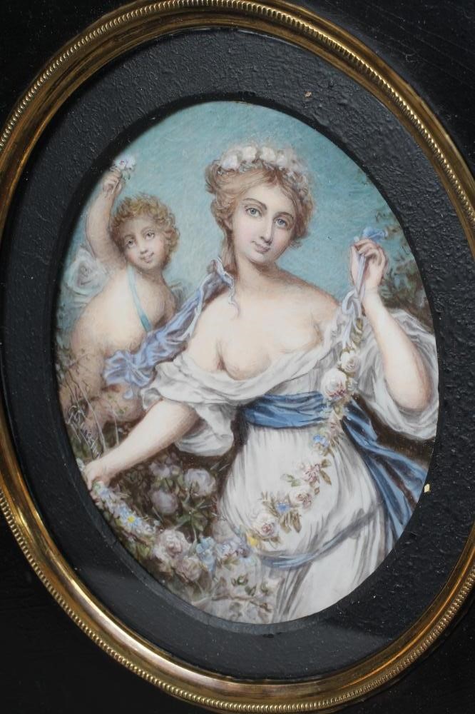 GRACE CRUICKSHANK (act.1860-1894) Portrait miniature of Flora Image