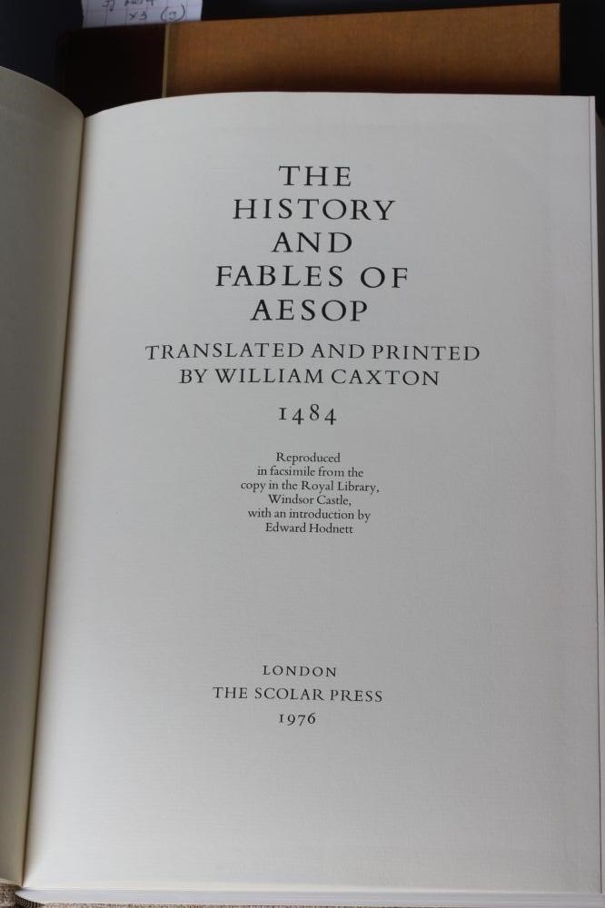THREE COPIES OF THE HISTORY AND FABLES OF AESOP Image