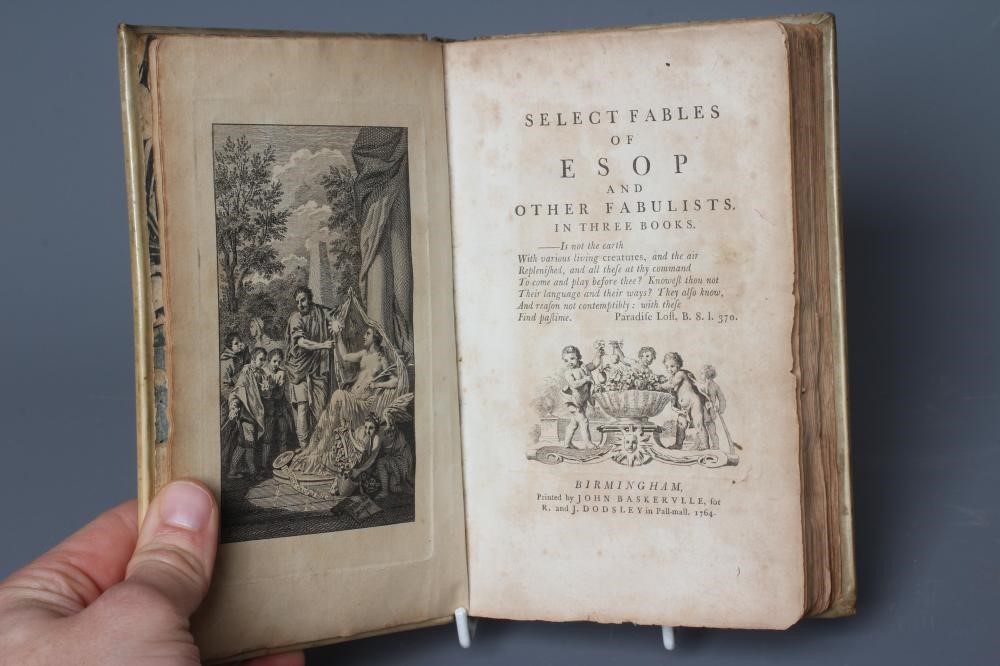 SELECT FABLES OF ESOP AND OTHER FABULISTS, 1764, printed by John Baskerville for R. and J. Dodsley, Image