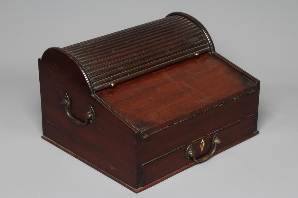 A 19TH CENTURY ROLL TOP WRITING SLOPE Image