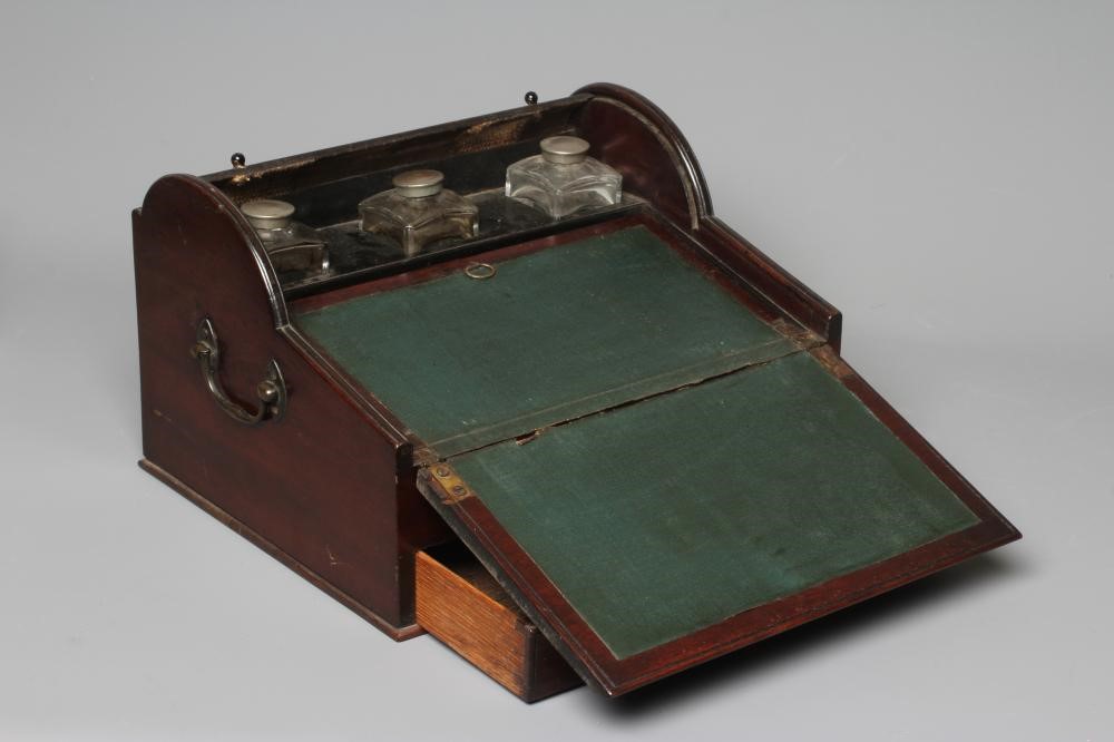 A 19TH CENTURY ROLL TOP WRITING SLOPE Image