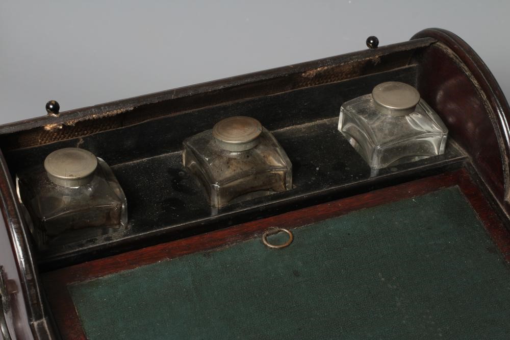 A 19TH CENTURY ROLL TOP WRITING SLOPE Image