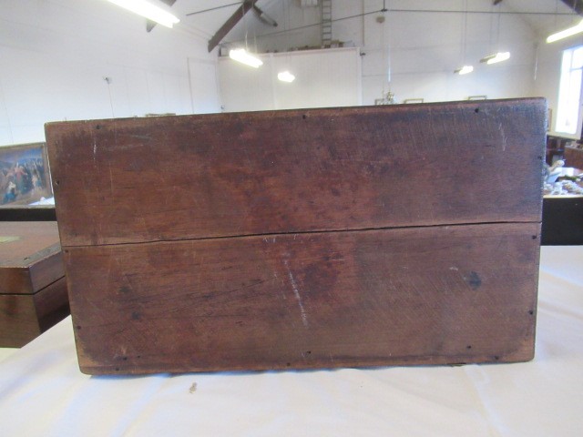 A 19TH CENTURY MAHOGANY BRASS BOUND CAMPAIGN WRITING SLOPE Image