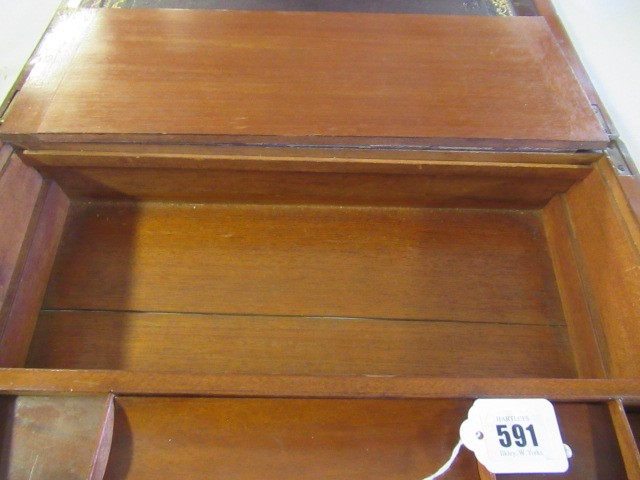 A 19TH CENTURY MAHOGANY BRASS BOUND CAMPAIGN WRITING SLOPE Image