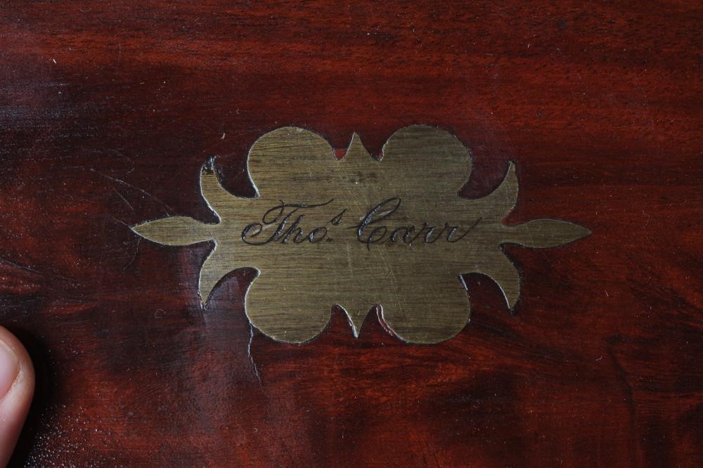 A 19TH CENTURY MAHOGANY BRASS BOUND CAMPAIGN WRITING SLOPE Image