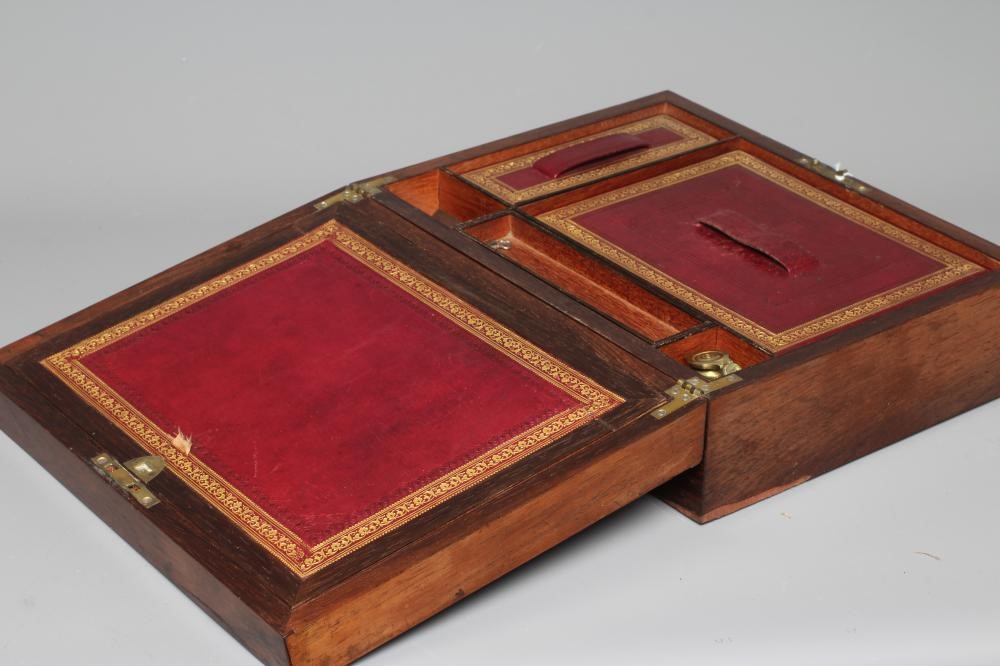 A 19TH CENTURY ROSEWOOD WRITING BOX Image