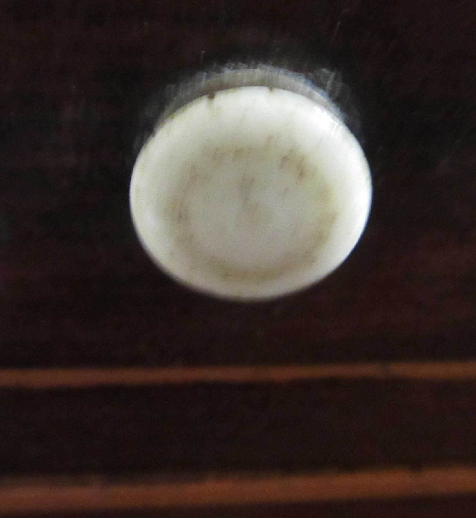 AN EARLY 19TH CENTURY MINIATURE MAHOGANY AND INLAID LINEN PRESS Image