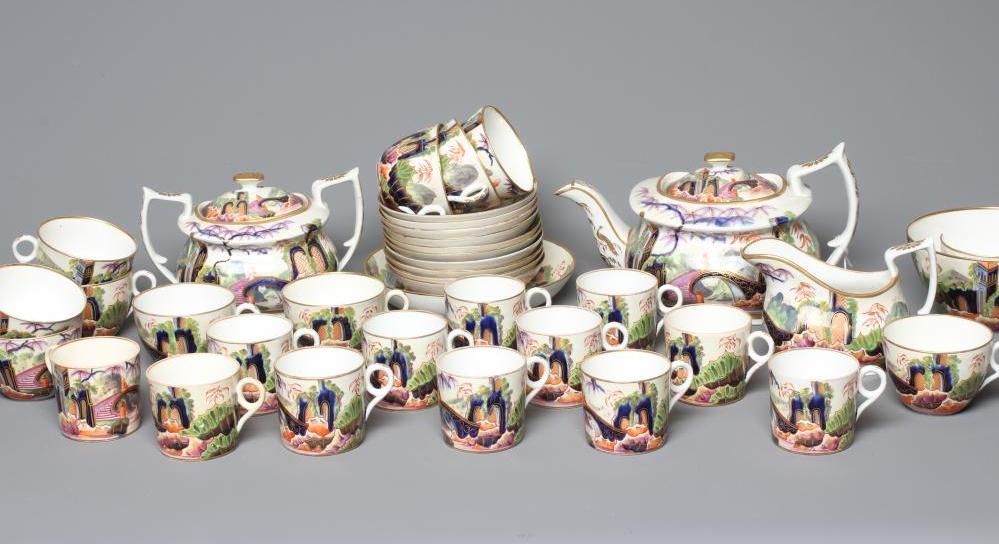A MINTON PORCELAIN PART TEA AND COFFEE SERVICE Image