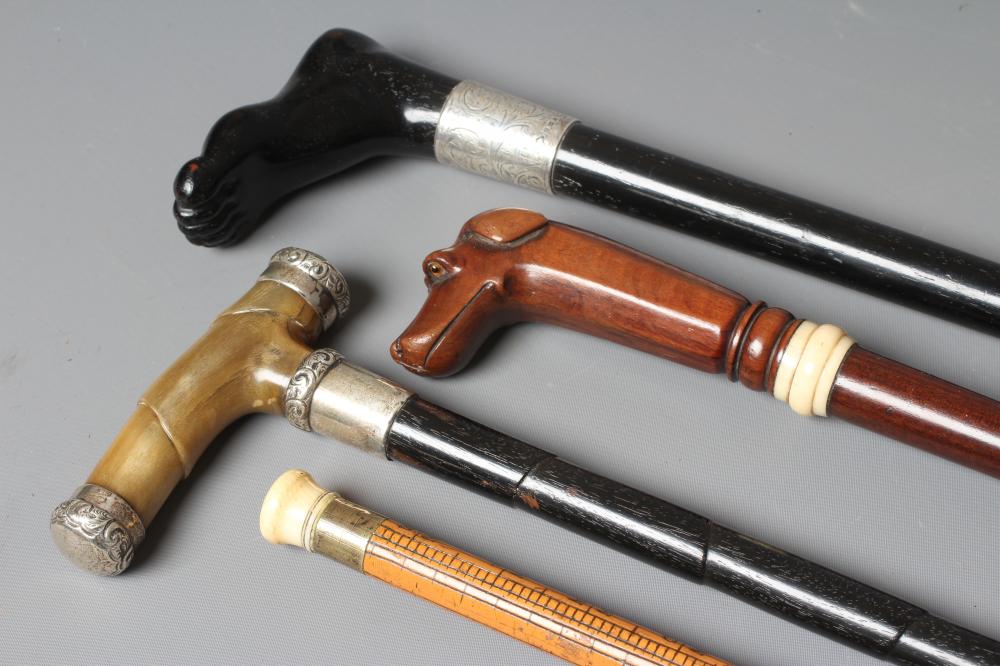 FOUR EARLY 20TH CENTURY WALKING STICKS AND CANES Image