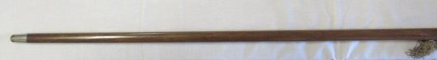 AN EARLY 20TH CENTURY MARQUETRY INLAID PISTOL GRIP WALKING STICK Image