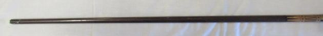 AN EARLY 20TH CENTURY MARQUETRY INLAID PISTOL GRIP WALKING STICK Image