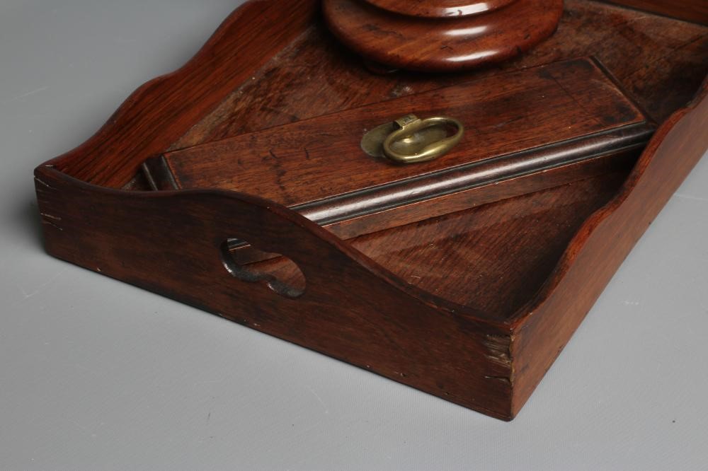 A COLLECTION OF 19TH CENTURY ROSEWOOD TREEN comprising a tray with shaped gallery edge Image