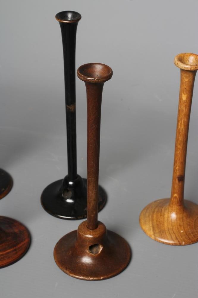 SIX 19TH CENTURY TREEN TRUMPET STETHOSCOPES, each 6 1/4" long Image