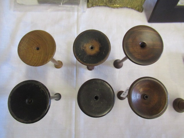 SIX 19TH CENTURY TREEN TRUMPET STETHOSCOPES, each 6 1/4" long Image