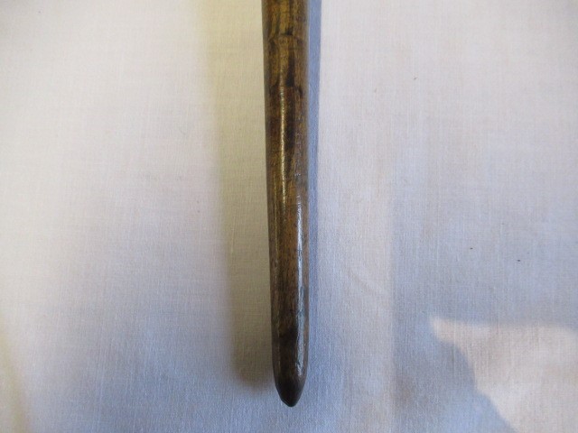 A COLLECTION OF 19TH CENTURY TREEN, comprising of a baton, scroll holder, sailor's fid, candlestick Image