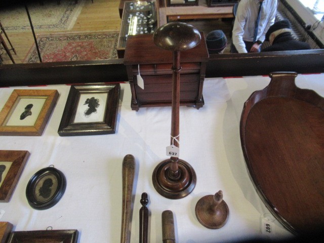A COLLECTION OF 19TH CENTURY TREEN, comprising of a baton, scroll holder, sailor's fid, candlestick Image