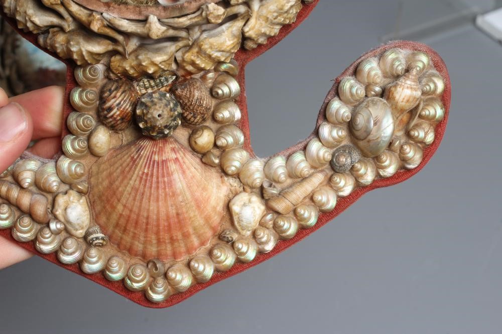 A LATE VICTORIAN SHELLWORK 'ANCHOR' MARITIME DIORAMA Image