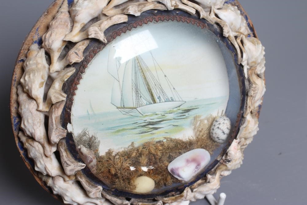 A PAIR OF LATE VICTORIAN CIRCULAR SHELLWORK DIORAMAS Image