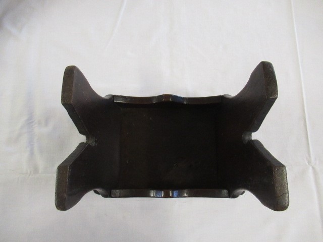 A 19TH CENTURY ASH AND ELM MILKING STOOL, the oblong seat raised on four circular tapering legs, 13 Image
