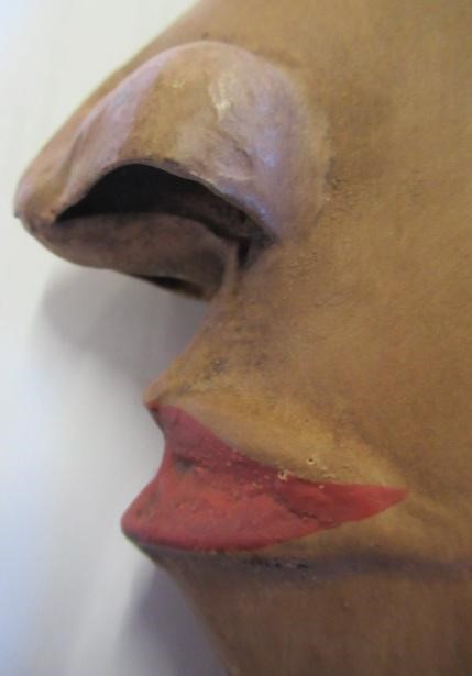 AN EARLY 20TH CENTURY FOLK ART TOLEWARE CRESCENT MOON FACE Image