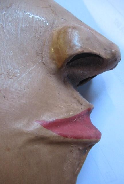 AN EARLY 20TH CENTURY FOLK ART TOLEWARE CRESCENT MOON FACE Image
