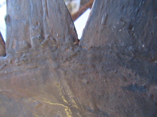 AN EARLY 20TH CENTURY FOLK ART TOLEWARE CRESCENT MOON FACE Image
