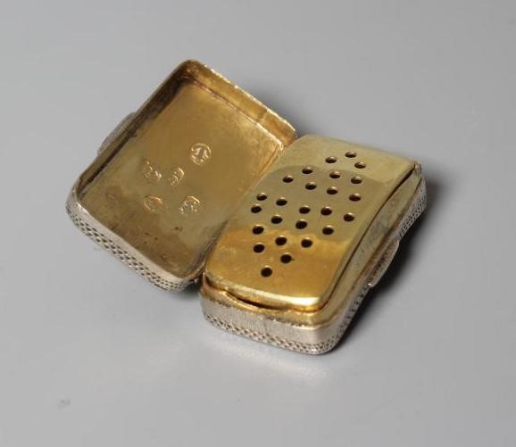 A LATE GEORGE III SILVER VINAIGRETTE by Samuel Pemberton Image
