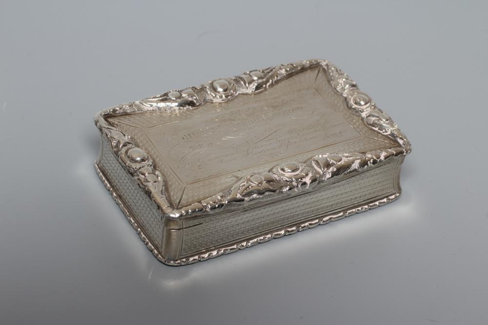A WILLIAM IV SILVER TABLE SNUFF BOX by Nathaniel Mills Image
